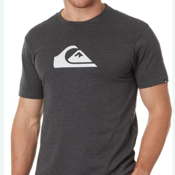NWT Quiksilver Men’s Gray Short Sleeve Logo Tee Shirt - Size Large - Picture 1 of 8